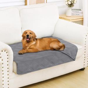 imageSmiry Waterproof Dog Bed Cover Blanket 30x70 Soft Reversible Pet Blanket Washable Leakproof Cats Dogs Couch Cover for Sofa Couch Furniture CamelBeigeGreyGrey