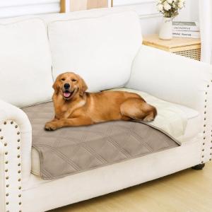 imageSmiry Waterproof Dog Bed Cover Blanket 30x70 Soft Reversible Pet Blanket Washable Leakproof Cats Dogs Couch Cover for Sofa Couch Furniture CamelBeigeTaupeBeige