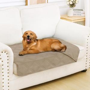 imageSmiry Waterproof Dog Bed Cover Blanket 30x70 Soft Reversible Pet Blanket Washable Leakproof Cats Dogs Couch Cover for Sofa Couch Furniture CamelBeigeTaupeTaupe
