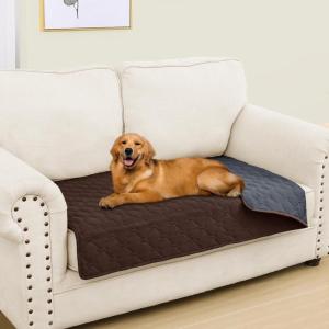imageSmiry Waterproof Dog Bed Cover Blanket Soft Reversible Pet Blanket Washable Leakproof Cats Dogs Couch Cover for Sofa Couch Furniture 40x50 Inch GreenNavyChocolateDark Grey