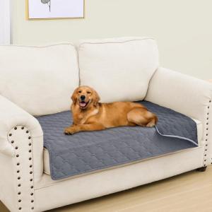 imageSmiry Waterproof Dog Bed Cover Blanket Soft Reversible Pet Blanket Washable Leakproof Cats Dogs Couch Cover for Sofa Couch Furniture 40x50 Inch GreenNavyGreyDark Grey