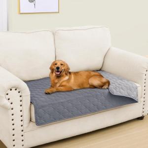 imageSmiry Waterproof Dog Bed Cover Blanket Soft Reversible Pet Blanket Washable Leakproof Cats Dogs Couch Cover for Sofa Couch Furniture 40x50 Inch GreenNavyGreyLight Grey