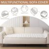 imageSmiry Couch Cover for Dogs Washable Non Slip Fuzzy Pet Couch Covers for 3 Cushion Sofa Pet Friendly Thick Soft Sofa Slipcovers Cushion Protector Green 276quot x 59quotWhite