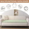 imageSmiry Couch Cover for Dogs Washable Non Slip Fuzzy Pet Couch Covers for 3 Cushion Sofa Pet Friendly Thick Soft Sofa Slipcovers Cushion Protector Green 276quot x 59quotGreen