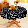 imageSmiry Fall Rectangle Table Cloth Waterproof Vinyl Tablecloth with Flannel Backing Wipeable Autumn Pumpkin Plastic Tablecloths for Harvest and Thanksgiving Parties 60quotx84quot Black ampamp OrangeBlack