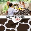 imageSmiry Fall Rectangle Table Cloth Waterproof Vinyl Tablecloth with Flannel Backing Wipeable Autumn Pumpkin Plastic Tablecloths for Harvest and Thanksgiving Parties 60quotx84quot Black ampamp OrangeCoffee