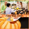 imageSmiry Fall Rectangle Table Cloth Waterproof Vinyl Tablecloth with Flannel Backing Wipeable Autumn Pumpkin Plastic Tablecloths for Harvest and Thanksgiving Parties 60quotx84quot Black ampamp OrangeBlack  Orange