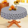 imageSmiry Fall Rectangle Table Cloth Waterproof Vinyl Tablecloth with Flannel Backing Wipeable Autumn Pumpkin Plastic Tablecloths for Harvest and Thanksgiving Parties 60quotx84quot Black ampamp OrangeGrey