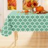 imageSmiry Fall Rectangle Table Cloth Waterproof Vinyl Tablecloth with Flannel Backing Wipeable Autumn Pumpkin Plastic Tablecloths for Harvest and Thanksgiving Parties 60quotx84quot Black ampamp OrangeSage Green