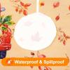 imageSmiry Fall Rectangle Table Cloth Waterproof Vinyl Tablecloth with Flannel Backing Wipeable Autumn Pumpkin Plastic Tablecloths for Harvest and Thanksgiving Parties 60quotx84quot Black ampamp OrangeYellow