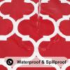 imageSmiry Fall Rectangle Table Cloth Waterproof Vinyl Tablecloth with Flannel Backing Wipeable Autumn Pumpkin Plastic Tablecloths for Harvest and Thanksgiving Parties 60quotx84quot Black ampamp OrangeRed