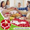 imageSmiry Fall Rectangle Table Cloth Waterproof Vinyl Tablecloth with Flannel Backing Wipeable Autumn Pumpkin Plastic Tablecloths for Harvest and Thanksgiving Parties 60quotx84quot Black ampamp OrangeRed