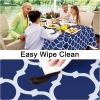imageSmiry Fall Rectangle Table Cloth Waterproof Vinyl Tablecloth with Flannel Backing Wipeable Autumn Pumpkin Plastic Tablecloths for Harvest and Thanksgiving Parties 60quotx84quot Black ampamp OrangeNavy Blue