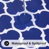 imageSmiry Fall Rectangle Table Cloth Waterproof Vinyl Tablecloth with Flannel Backing Wipeable Autumn Pumpkin Plastic Tablecloths for Harvest and Thanksgiving Parties 60quotx84quot Black ampamp OrangeNavy Blue