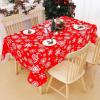 imageSmiry Fall Rectangle Table Cloth Waterproof Vinyl Tablecloth with Flannel Backing Wipeable Autumn Pumpkin Plastic Tablecloths for Harvest and Thanksgiving Parties 60quotx84quot Black ampamp OrangeChristmas Red