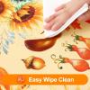 imageSmiry Fall Rectangle Table Cloth Waterproof Vinyl Tablecloth with Flannel Backing Wipeable Autumn Pumpkin Plastic Tablecloths for Harvest and Thanksgiving Parties 60quotx84quot Black ampamp OrangeGold
