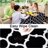 imageSmiry Fall Rectangle Table Cloth Waterproof Vinyl Tablecloth with Flannel Backing Wipeable Autumn Pumpkin Plastic Tablecloths for Harvest and Thanksgiving Parties 60quotx84quot Black ampamp OrangeBlack