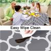 imageSmiry Fall Rectangle Table Cloth Waterproof Vinyl Tablecloth with Flannel Backing Wipeable Autumn Pumpkin Plastic Tablecloths for Harvest and Thanksgiving Parties 60quotx84quot Black ampamp OrangeGrey