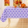 imageSmiry Fall Rectangle Table Cloth Waterproof Vinyl Tablecloth with Flannel Backing Wipeable Autumn Pumpkin Plastic Tablecloths for Harvest and Thanksgiving Parties 60quotx84quot Black ampamp OrangeLavender