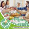 imageSmiry Fall Rectangle Table Cloth Waterproof Vinyl Tablecloth with Flannel Backing Wipeable Autumn Pumpkin Plastic Tablecloths for Harvest and Thanksgiving Parties 60quotx84quot Black ampamp OrangeSage Green