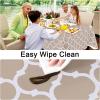 imageSmiry Fall Rectangle Table Cloth Waterproof Vinyl Tablecloth with Flannel Backing Wipeable Autumn Pumpkin Plastic Tablecloths for Harvest and Thanksgiving Parties 60quotx84quot Black ampamp OrangeKhaki