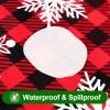 imageSmiry Fall Rectangle Table Cloth Waterproof Vinyl Tablecloth with Flannel Backing Wipeable Autumn Pumpkin Plastic Tablecloths for Harvest and Thanksgiving Parties 60quotx84quot Black ampamp OrangeBlack  Red