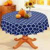 imageSmiry Fall Rectangle Table Cloth Waterproof Vinyl Tablecloth with Flannel Backing Wipeable Autumn Pumpkin Plastic Tablecloths for Harvest and Thanksgiving Parties 60quotx84quot Black ampamp OrangeNavy Blue
