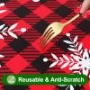 imageSmiry Fall Rectangle Table Cloth Waterproof Vinyl Tablecloth with Flannel Backing Wipeable Autumn Pumpkin Plastic Tablecloths for Harvest and Thanksgiving Parties 60quotx84quot Black ampamp OrangeBlack  Red