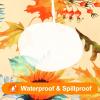 imageSmiry Fall Rectangle Table Cloth Waterproof Vinyl Tablecloth with Flannel Backing Wipeable Autumn Pumpkin Plastic Tablecloths for Harvest and Thanksgiving Parties 60quotx84quot Black ampamp OrangeGold