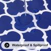 imageSmiry Fall Rectangle Table Cloth Waterproof Vinyl Tablecloth with Flannel Backing Wipeable Autumn Pumpkin Plastic Tablecloths for Harvest and Thanksgiving Parties 60quotx84quot Black ampamp OrangeNavy Blue