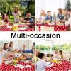 imageSmiry Fall Rectangle Table Cloth Waterproof Vinyl Tablecloth with Flannel Backing Wipeable Autumn Pumpkin Plastic Tablecloths for Harvest and Thanksgiving Parties 60quotx84quot Black ampamp OrangeRed