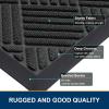 imageSmiry Front Door Mat Outside Entrance Heavy Duty Outdoor Indoor Natural Rubber Doormat Non Slip Trap Dirt and Moisture Easy Clean Low Profile Patio Porch Entryway Mat 295x17 GreyBlack