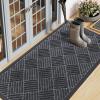 imageSmiry Front Door Mat Outside Entrance Heavy Duty Outdoor Indoor Natural Rubber Doormat Non Slip Trap Dirt and Moisture Easy Clean Low Profile Patio Porch Entryway Mat 295x17 GreyDark Grey