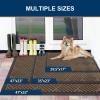 imageSmiry Front Door Mat Outside Entrance Heavy Duty Outdoor Indoor Natural Rubber Doormat Non Slip Trap Dirt and Moisture Easy Clean Low Profile Patio Porch Entryway Mat 295x17 GreyBrown