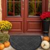 imageSmiry Front Door Mat Outside Entrance Heavy Duty Outdoor Indoor Natural Rubber Doormat Non Slip Trap Dirt and Moisture Easy Clean Low Profile Patio Porch Entryway Mat 295x17 GreyBlack