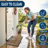 imageSmiry Front Door Mat Outside Entrance Heavy Duty Outdoor Indoor Natural Rubber Doormat Non Slip Trap Dirt and Moisture Easy Clean Low Profile Patio Porch Entryway Mat 295x17 GreyCoffee