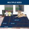 imageSmiry Front Door Mat Outside Entrance Heavy Duty Outdoor Indoor Natural Rubber Doormat Non Slip Trap Dirt and Moisture Easy Clean Low Profile Patio Porch Entryway Mat 295x17 GreyNavy Blue