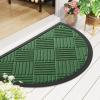 imageSmiry Front Door Mat Outside Entrance Heavy Duty Outdoor Indoor Natural Rubber Doormat Non Slip Trap Dirt and Moisture Easy Clean Low Profile Patio Porch Entryway Mat 295x17 GreyGreen
