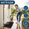imageSmiry Front Door Mat Outside Entrance Heavy Duty Outdoor Indoor Natural Rubber Doormat Non Slip Trap Dirt and Moisture Easy Clean Low Profile Patio Porch Entryway Mat 295x17 GreyPure Brown