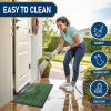 imageSmiry Front Door Mat Outside Entrance Heavy Duty Outdoor Indoor Natural Rubber Doormat Non Slip Trap Dirt and Moisture Easy Clean Low Profile Patio Porch Entryway Mat 295x17 GreyGreen
