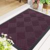 imageSmiry Front Door Mat Outside Entrance Heavy Duty Outdoor Indoor Natural Rubber Doormat Non Slip Trap Dirt and Moisture Easy Clean Low Profile Patio Porch Entryway Mat 295x17 GreyViolet