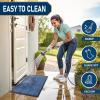 imageSmiry Front Door Mat Outside Entrance Heavy Duty Outdoor Indoor Natural Rubber Doormat Non Slip Trap Dirt and Moisture Easy Clean Low Profile Patio Porch Entryway Mat 295x17 GreyBlue