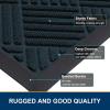 imageSmiry Front Door Mat Outside Entrance Heavy Duty Outdoor Indoor Natural Rubber Doormat Non Slip Trap Dirt and Moisture Easy Clean Low Profile Patio Porch Entryway Mat 295x17 GreyLake Blue