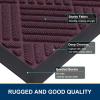 imageSmiry Front Door Mat Outside Entrance Heavy Duty Outdoor Indoor Natural Rubber Doormat Non Slip Trap Dirt and Moisture Easy Clean Low Profile Patio Porch Entryway Mat 295x17 GreyViolet
