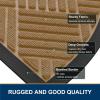 imageSmiry Front Door Mat Outside Entrance Heavy Duty Outdoor Indoor Natural Rubber Doormat Non Slip Trap Dirt and Moisture Easy Clean Low Profile Patio Porch Entryway Mat 295x17 GreyCoffee