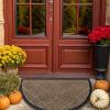 imageSmiry Front Door Mat Outside Entrance Heavy Duty Outdoor Indoor Natural Rubber Doormat Non Slip Trap Dirt and Moisture Easy Clean Low Profile Patio Porch Entryway Mat 295x17 GreyBrown