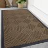 imageSmiry Front Door Mat Outside Entrance Heavy Duty Outdoor Indoor Natural Rubber Doormat Non Slip Trap Dirt and Moisture Easy Clean Low Profile Patio Porch Entryway Mat 295x17 GreyBrown