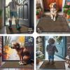 imageSmiry Front Door Mat Outside Entrance Heavy Duty Outdoor Indoor Natural Rubber Doormat Non Slip Trap Dirt and Moisture Easy Clean Low Profile Patio Porch Entryway Mat 295x17 GreyBrown