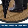 imageSmiry Front Door Mat Outside Entrance Heavy Duty Outdoor Indoor Natural Rubber Doormat Non Slip Trap Dirt and Moisture Easy Clean Low Profile Patio Porch Entryway Mat 295x17 GreyCoffee