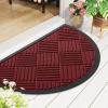 imageSmiry Front Door Mat Outside Entrance Heavy Duty Outdoor Indoor Natural Rubber Doormat Non Slip Trap Dirt and Moisture Easy Clean Low Profile Patio Porch Entryway Mat 295x17 GreyWine Red